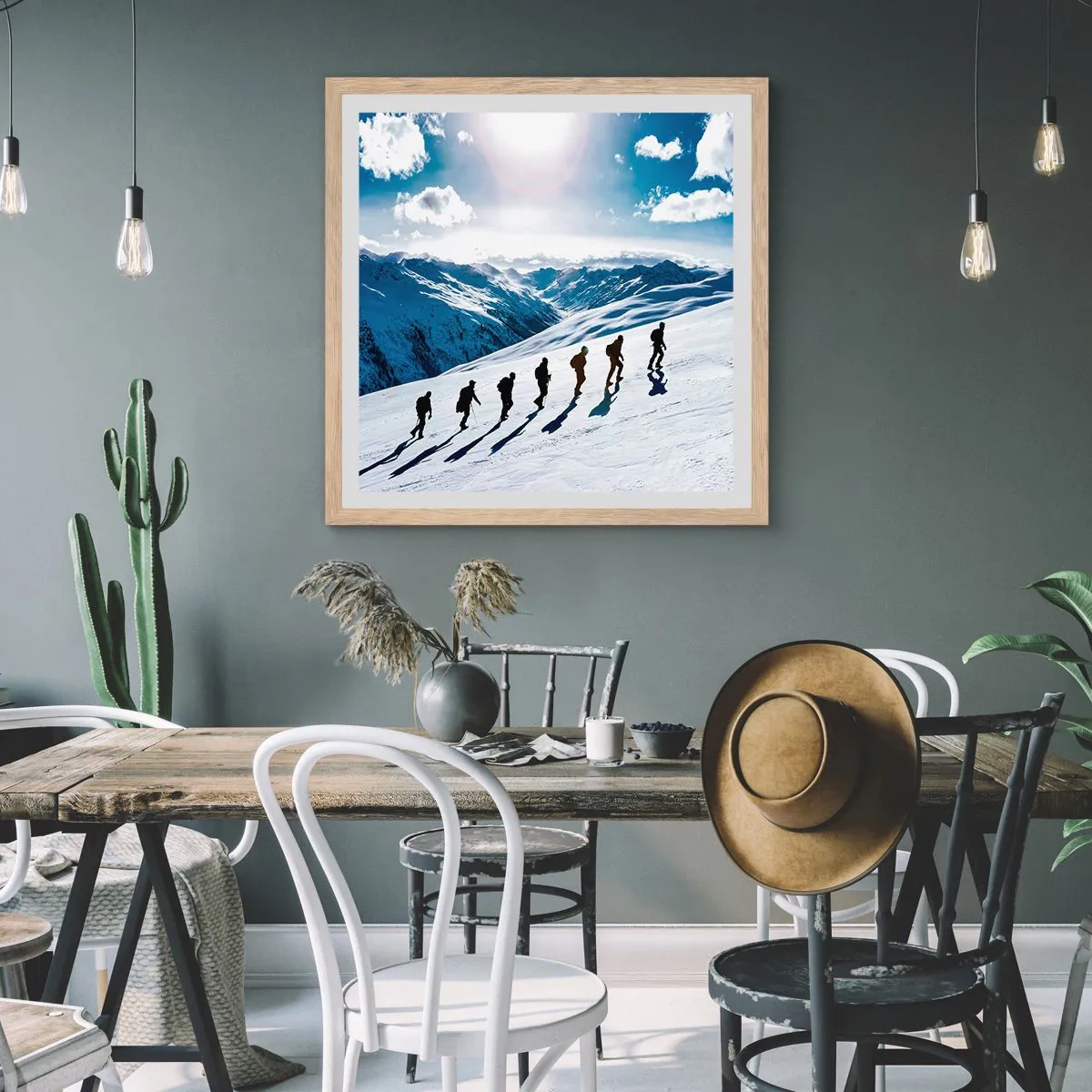 Poster in einem Rahmen aus heller Eiche - Das Team der Eroberer - 50x50 cm