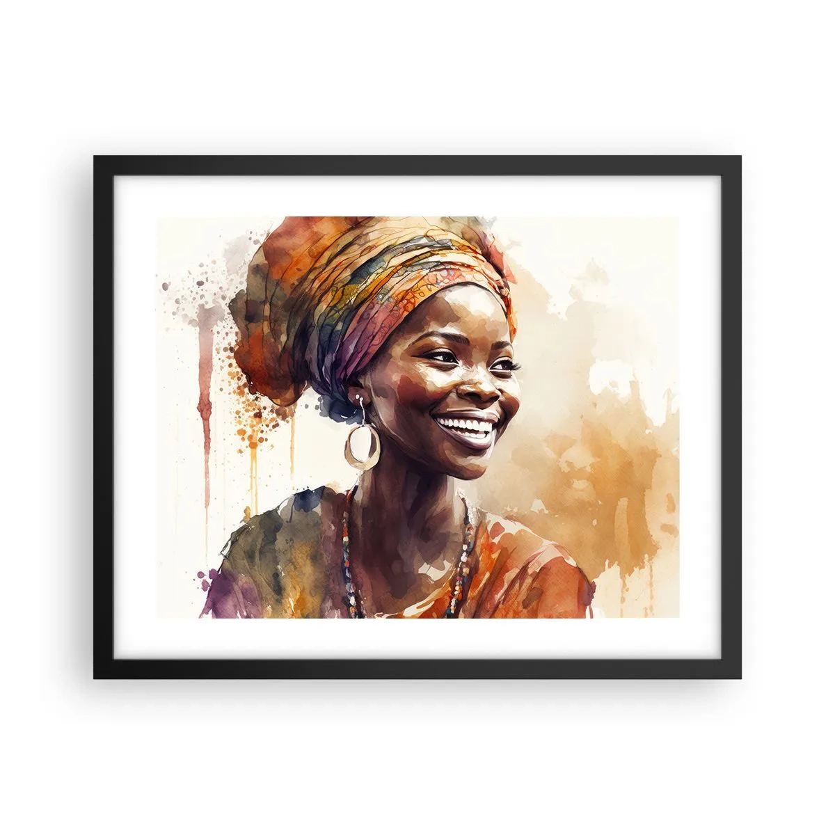 Poster in einem schwarzem Rahmen - Afrikanische Königin - 50x40 cm