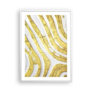 Poster in einem weißen Rahmen - Komposition in Weiß und Gold - 50x70 cm