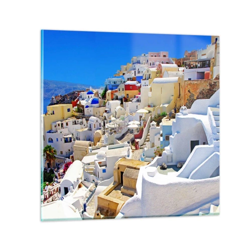 Glasbild - Bild auf glas - Der Traum vom griechischen Sommer - 50x50 cm