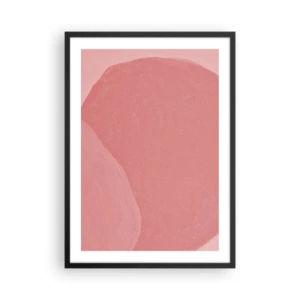 Poster in einem schwarzem Rahmen - Abstrakte Komposition in Rosatönen - 50x70cm - Organische Komposition in Rosa - Moderne Wanddekoration für Wohnzimmer und Schlafzimmer ARTTOR
