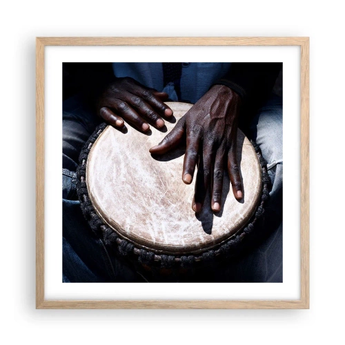 Poster in einem Rahmen aus heller Eiche - Lebe in deinem eigenen Rhythmus - 50x50 cm