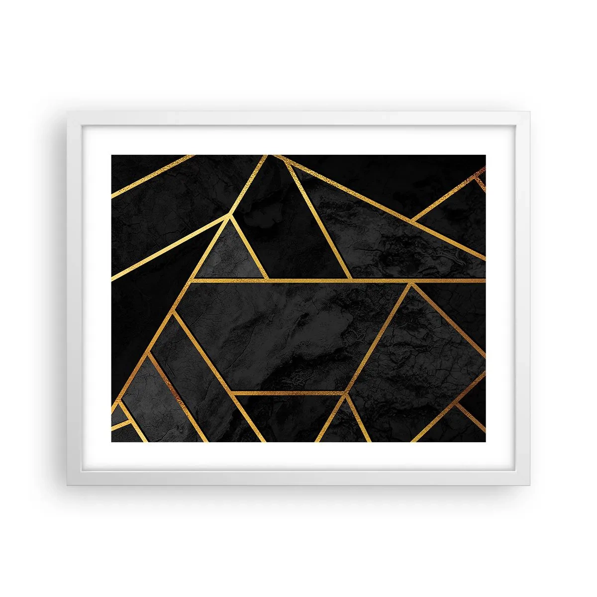 Poster in einem weißen Rahmen - Dunkelheit und Glanz - 50x40 cm