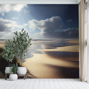 Selbstklebende Fototapete Deluxe Sticker - Strand, wilder Strand - Strand, Meer, Dünen - 500x350 cm