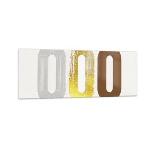Glasbild - Bild auf glas - Abstraktes Motiv aus drei geometrischen Formen - 140x50cm - Oooh! - Moderne Wanddekoration für Wohnzimmer und Schlafzimmer ARTTOR
