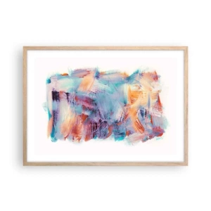 Poster in einem Rahmen aus heller Eiche - Buntes Durcheinander - 70x50 cm