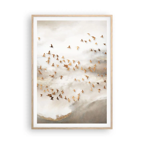 Poster in einem Rahmen aus heller Eiche - Es ist schon die Zeit… - 70x100 cm