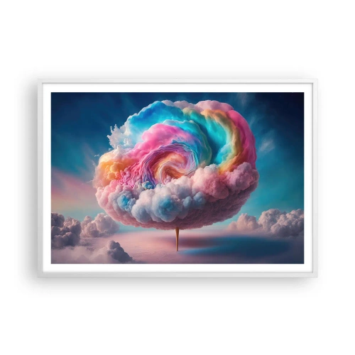 Poster in einem weißen Rahmen - Traum von einem Vergnügungspark - 100x70 cm