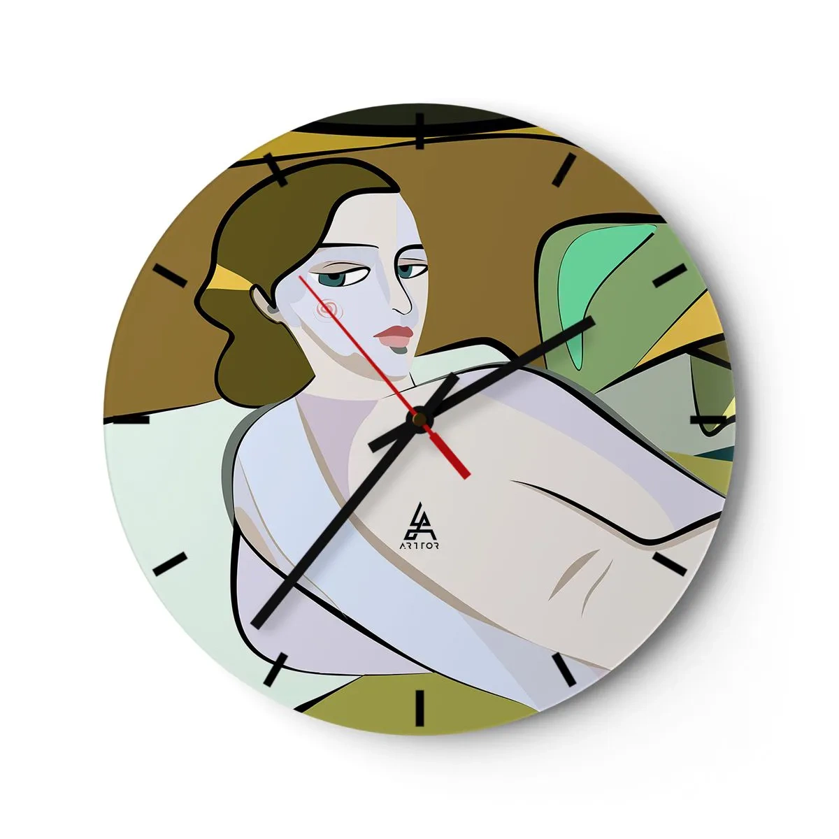 Wanduhr - Glasuhr - Intimes Porträt - 40x40 cm