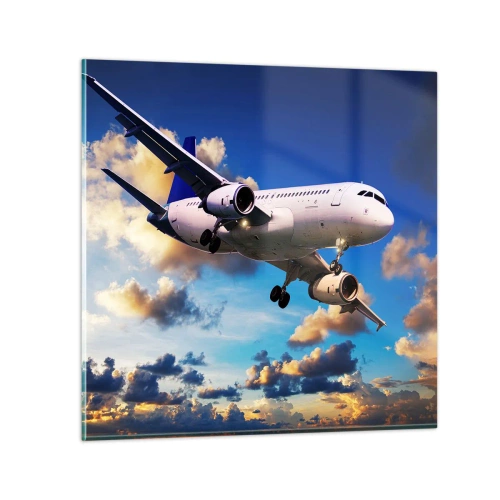 Glasbild - Bild auf glas - Eine Reise in Weiß und Blau - 40x40 cm