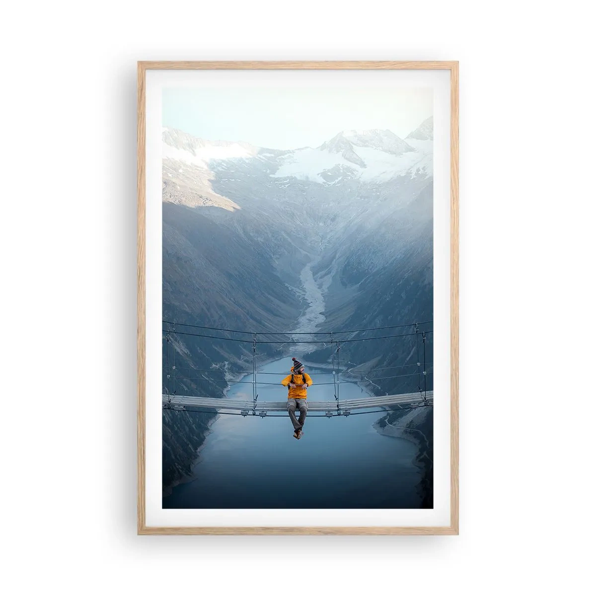 Poster in einem Rahmen aus heller Eiche - Entzückt in der Schwebe - 61x91 cm