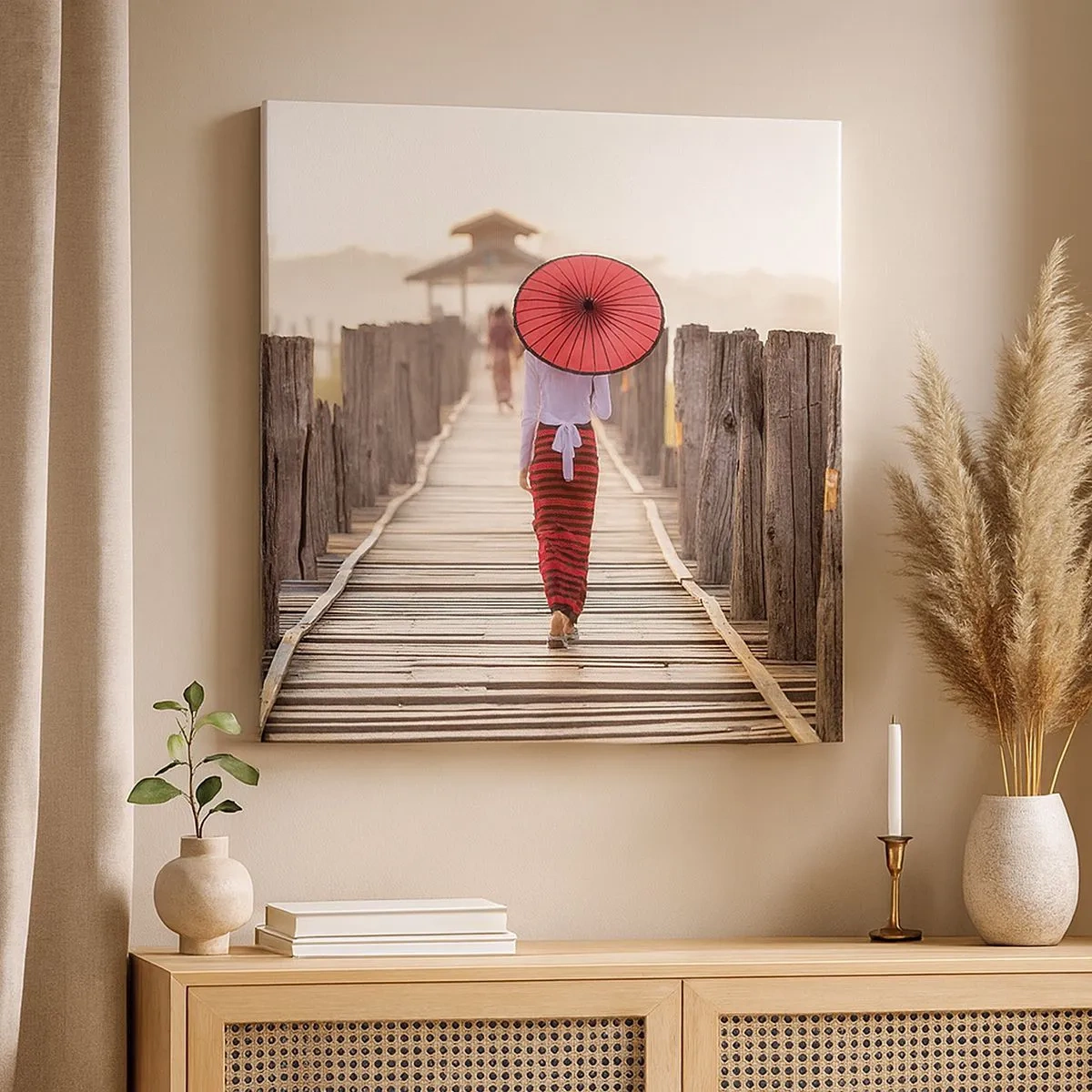 Bild auf Leinwand - Leinwandbild - Auf der alten Brücke - 30x30 cm