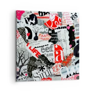 Bild auf Leinwand - Leinwandbild - Hipster-Collage - 50x50 cm