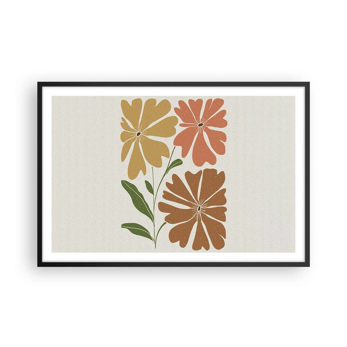 Poster in einem schwarzem Rahmen - Natur und Geometrie - 91x61 cm