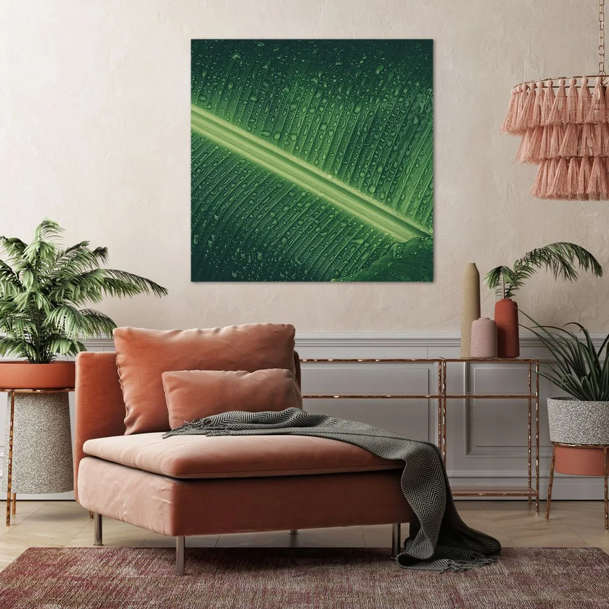 Bild auf Leinwand - Leinwandbild - Die Struktur des Grüns - 70x70 cm