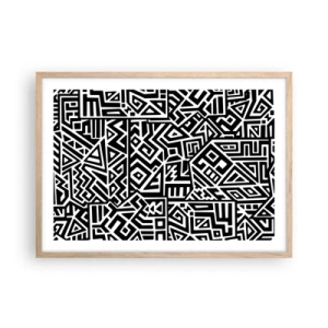 Poster in einem Rahmen aus heller Eiche - Präkolumbianische Komposition - 70x50 cm