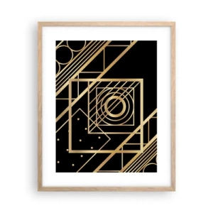 Poster in einem Rahmen aus heller Eiche - Goldene Geometrie - 40x50 cm