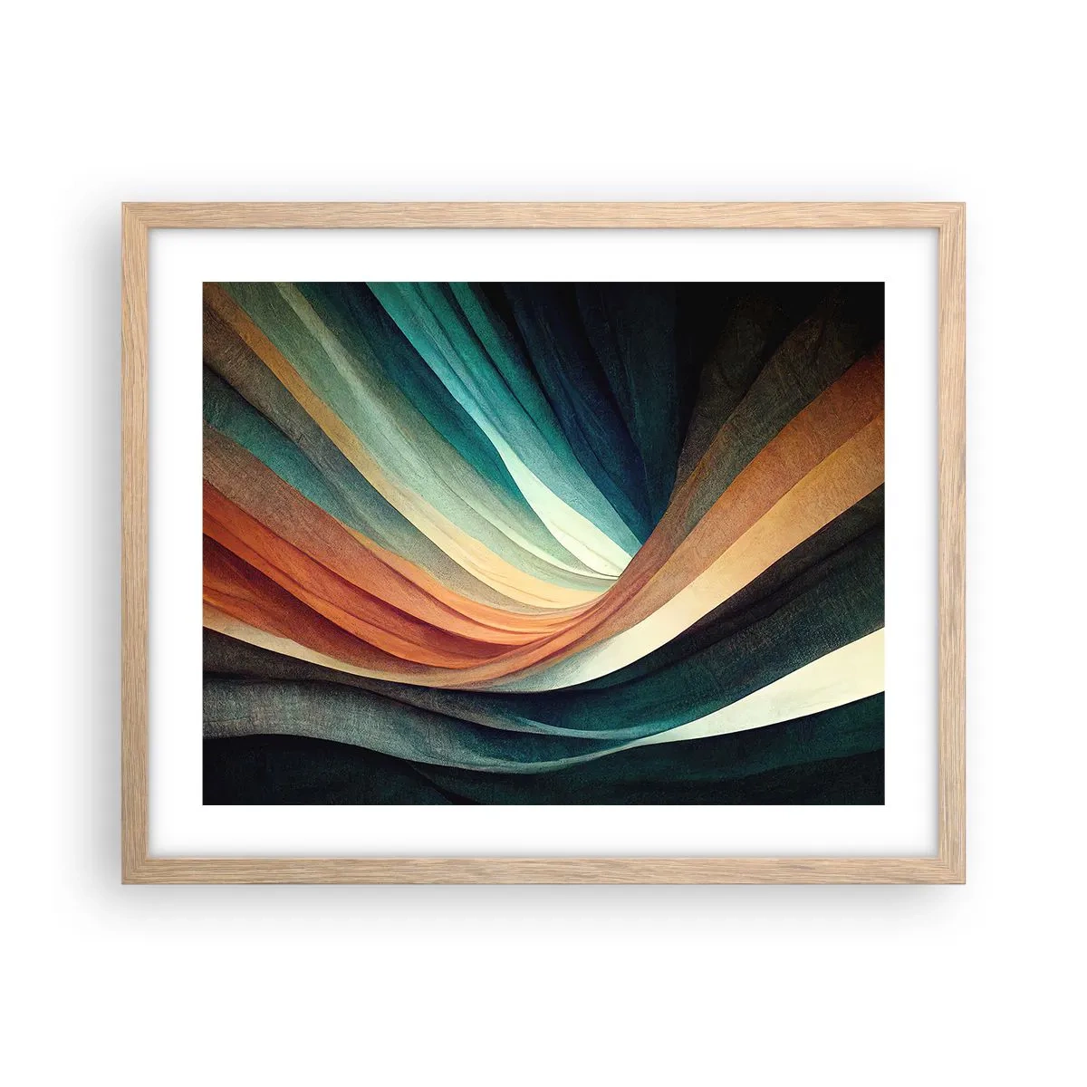 Poster in einem Rahmen aus heller Eiche - Aus Farben gewebt - 50x40 cm