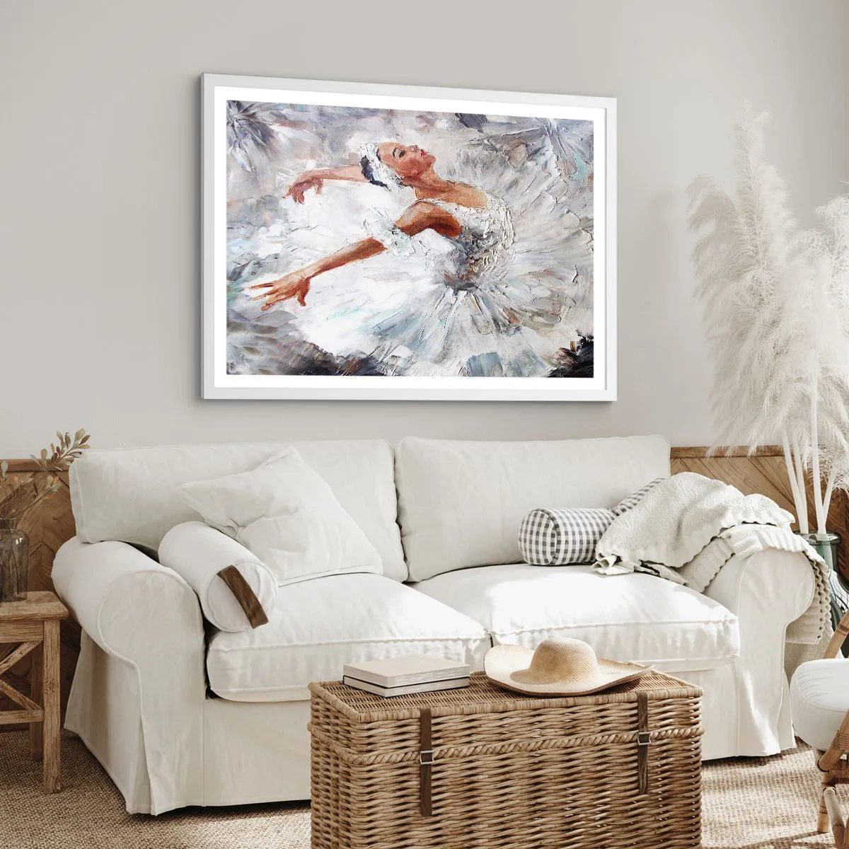Poster in einem weißen Rahmen - Zart und leicht wie Tüll - 91x61 cm