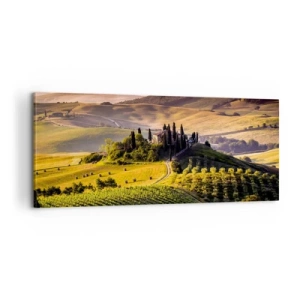 Bild auf Leinwand - Leinwandbild - Arkadien - die toskanische Landschaft - 100x40 cm