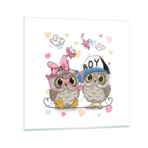 Glasbild - Bild auf glas - Lass uns Liebe machen! - 70x70 cm