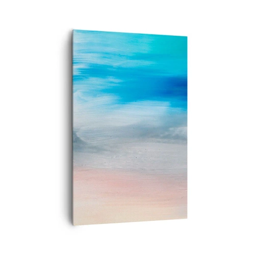 Bild auf Leinwand - Leinwandbild - Abstrakte Pinselstriche in Blau- und Rosatönen - 80x120cm - Elemente: Luft - Moderne Wanddekoration für Wohnzimmer und Schlafzimmer ARTTOR