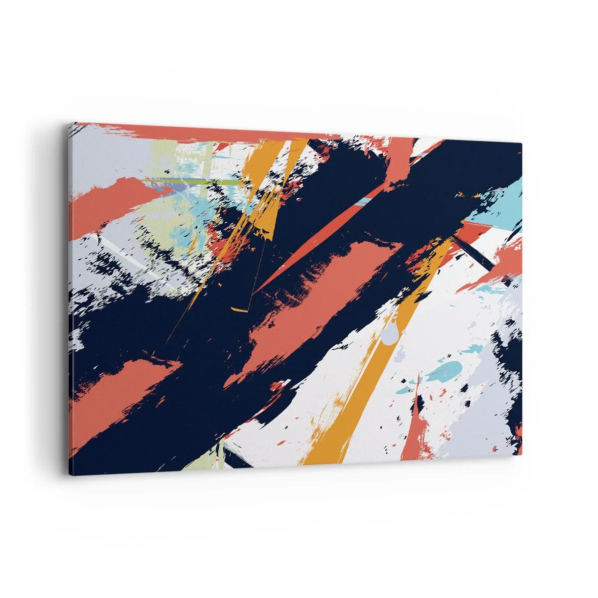 Bild auf Leinwand - Leinwandbild - Abstrakte Pinselstriche in leuchtenden Farben - 100x70cm - Dynamische Komposition - Moderne Wanddekoration für Wohnzimmer und Schlafzimmer ARTTOR