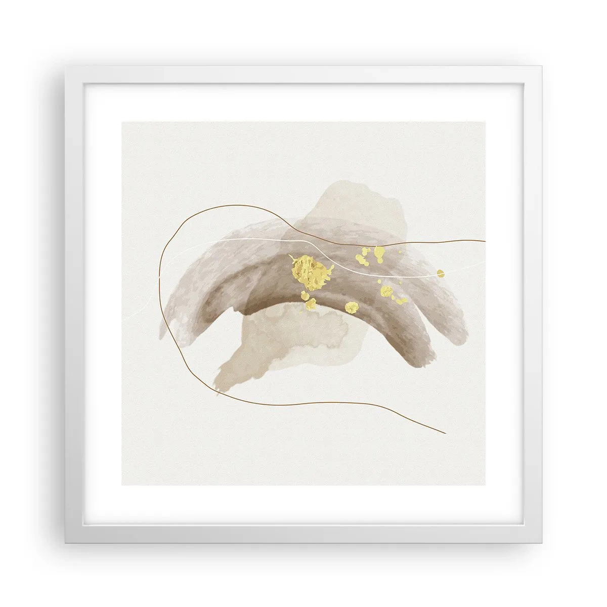 Poster in einem weißen Rahmen - Im Weltraum begegnet - 40x40 cm