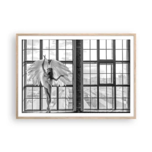 Poster in einem Rahmen aus heller Eiche - Stadt der Engel? - 100x70 cm