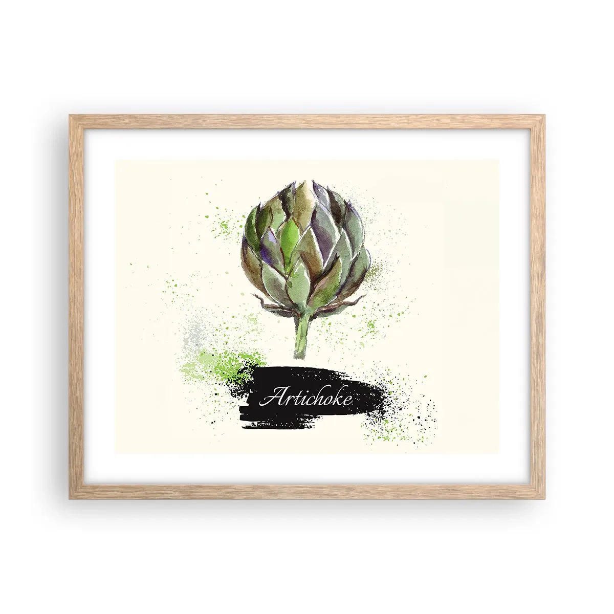 Poster in einem Rahmen aus heller Eiche - Eviva-Gemüse! - 50x40 cm