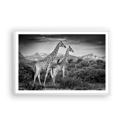 Poster in einem weißen Rahmen - Hohe Sphären in Afrika - 91x61 cm