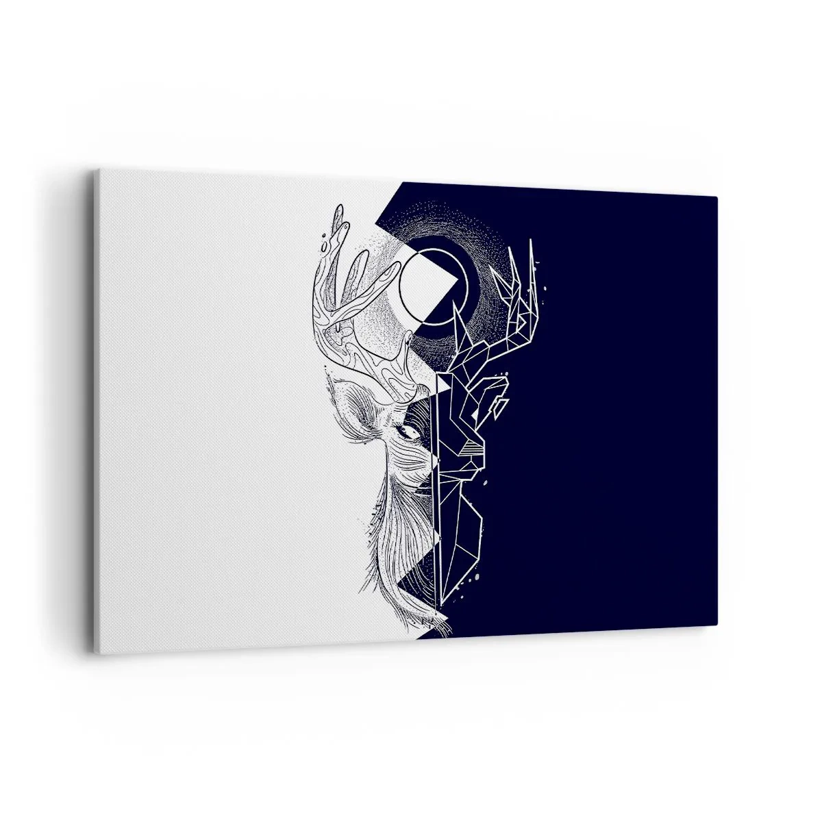 Bild auf Leinwand - Leinwandbild - Geometrie und Natur in einer symbolischen Komposition - 120x80cm - Der Kampf und die Einheit der Gegensätze - Moderne Wanddekoration für Wohnzimmer und Schlafzimmer ARTTOR