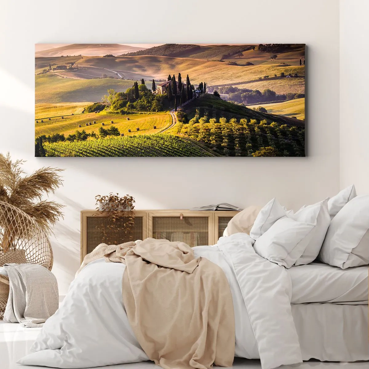 Bild auf Leinwand - Leinwandbild - Arkadien - die toskanische Landschaft - 90x30 cm