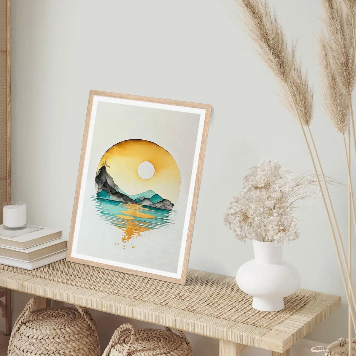 Poster in einem Rahmen aus heller Eiche - Im Kreis der Schönheit - 30x40 cm