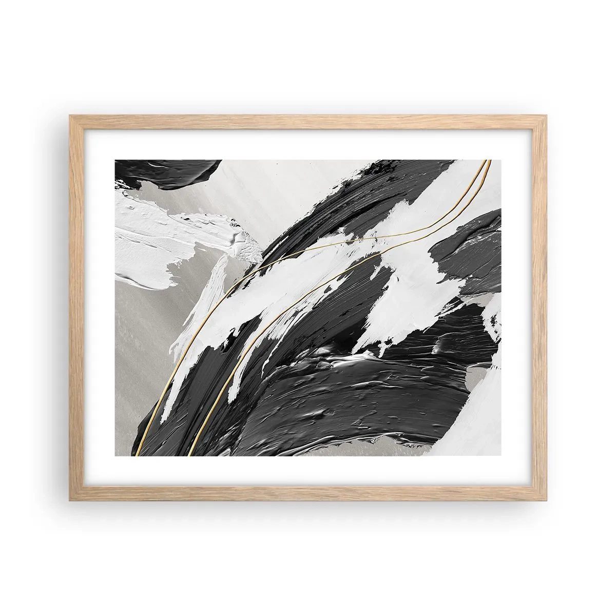 Poster in einem Rahmen aus heller Eiche - Abstraktion in großem Stil - 50x40 cm