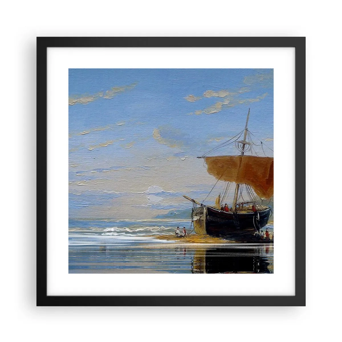 Poster in einem schwarzem Rahmen - Wasser, Land, Luft - 40x40 cm