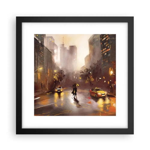 Poster in einem schwarzem Rahmen - Im Licht von New York - 30x30 cm