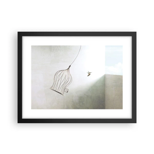 Poster in einem schwarzem Rahmen - In seinem Element - 40x30 cm