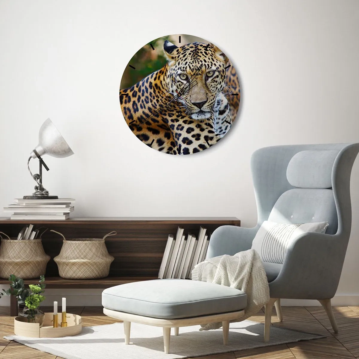 Wanduhr - Glasuhr - Wild und ruhig - 40x40 cm