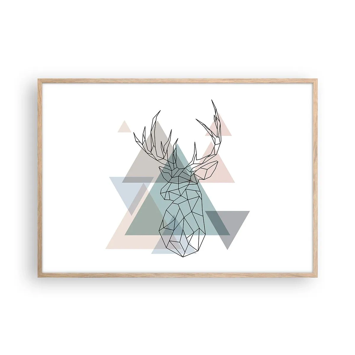 Poster in einem Rahmen aus heller Eiche - In einem geometrischen Wald - 100x70 cm