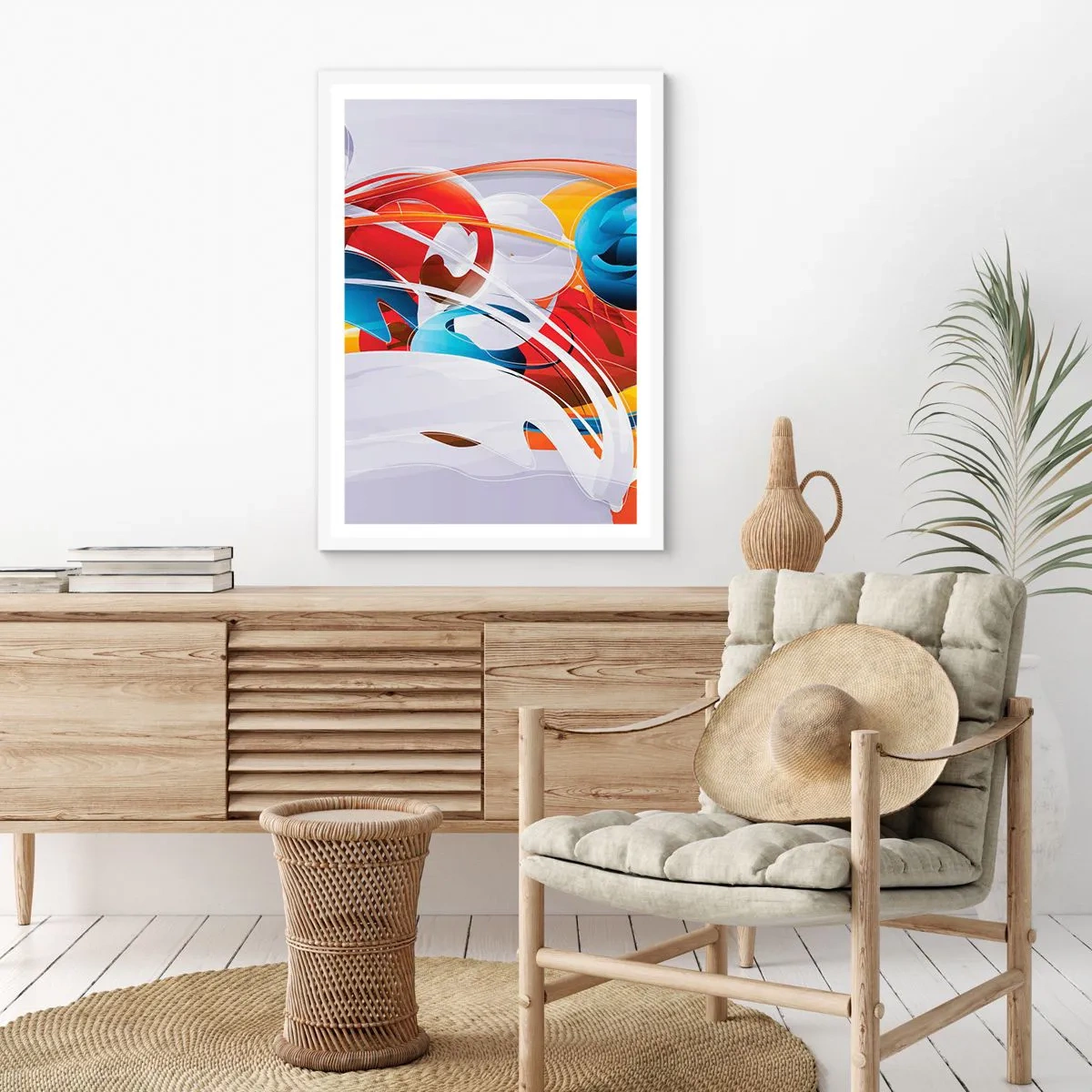 Poster in einem weißen Rahmen - Der Tanz der Elemente - 70x100 cm