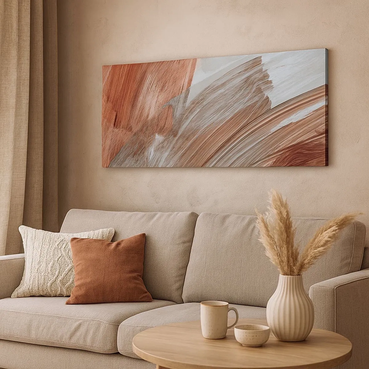 Bild auf Leinwand - Leinwandbild - Herbst und windige Abstraktion - 100x40 cm