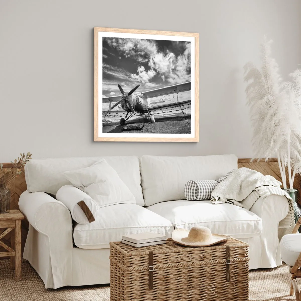 Poster in einem Rahmen aus heller Eiche - Ich kann es kaum erwarten! - 50x50 cm