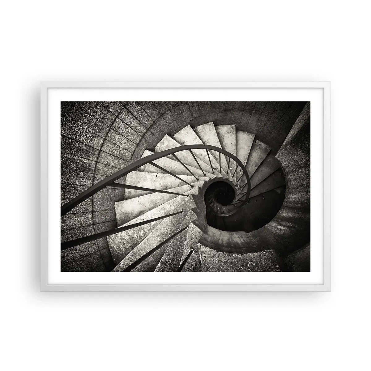 Poster in einem weißen Rahmen - Treppe hoch, Treppe runter - 70x50 cm