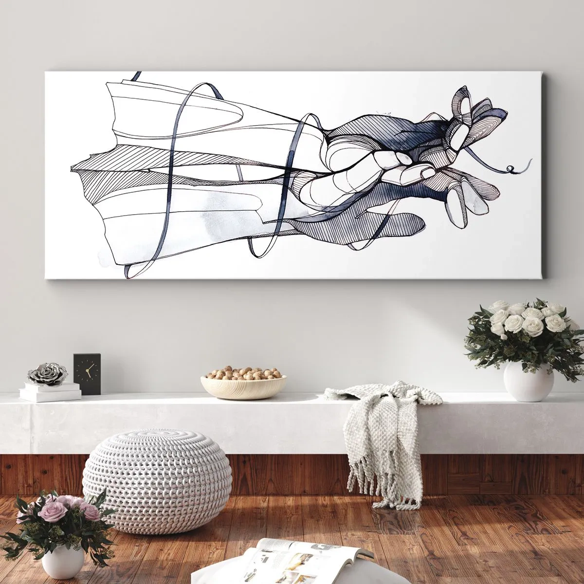 Bild auf Leinwand - Leinwandbild - Touch-Studie - 100x40 cm