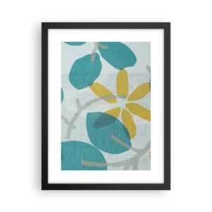 Poster in einem schwarzem Rahmen - Unter den azurblauen Blättern - 30x40 cm