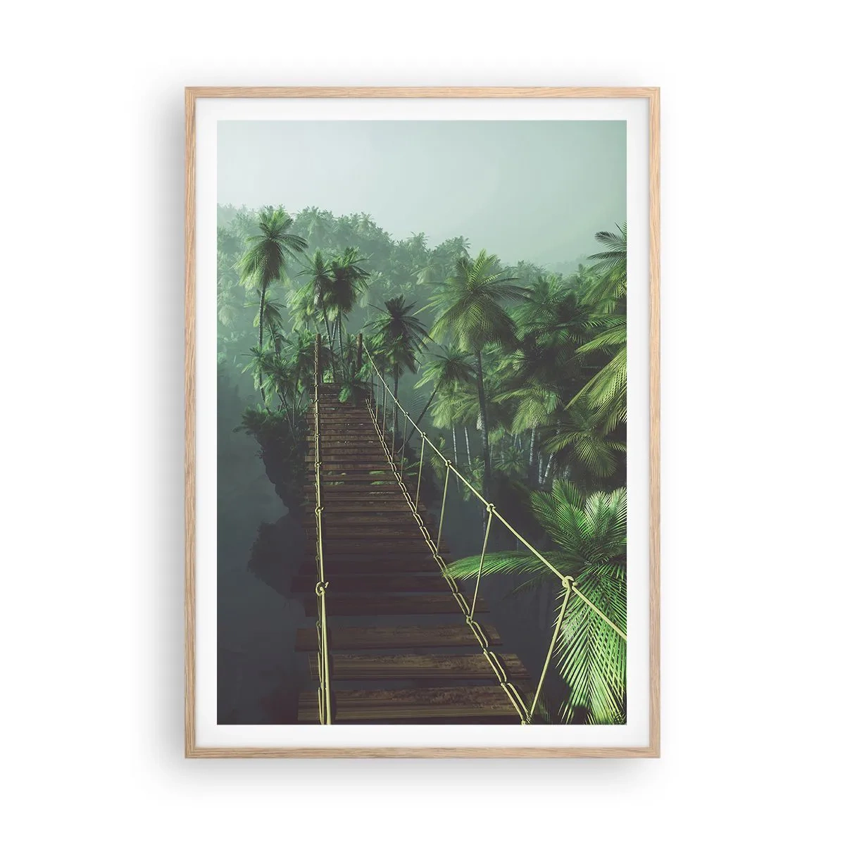 Poster in einem Rahmen aus heller Eiche - Über der Brandung des Grüns - 70x100 cm
