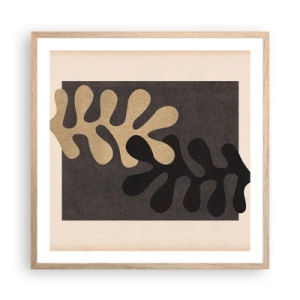 Poster in einem Rahmen aus heller Eiche - Abwesenheit und Ergänzung - 60x60 cm