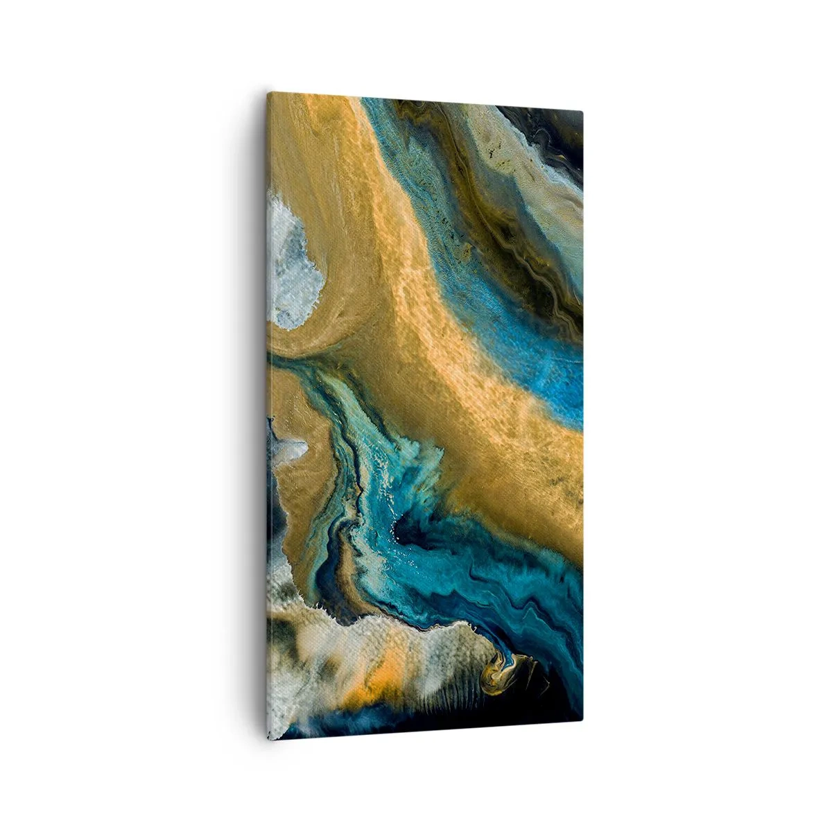 Bild auf Leinwand - Leinwandbild - Blau - Gelb - gegenseitige Beeinflussung - 55x100 cm