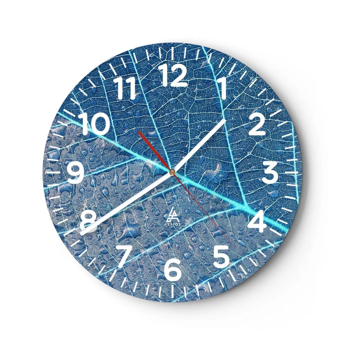 Wanduhr - Glasuhr - Leben in Blau - 30x30 cm